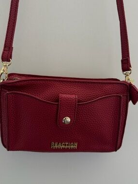 Kenneth Cole Reaction burgundy pebbled crossbody bag